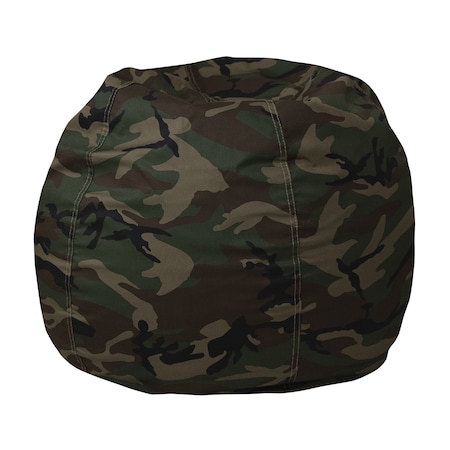 Flash Furniture Bean Bag Chair, 30 in W 30" L 18" H DG-BEAN-SMALL-CAMO-GG